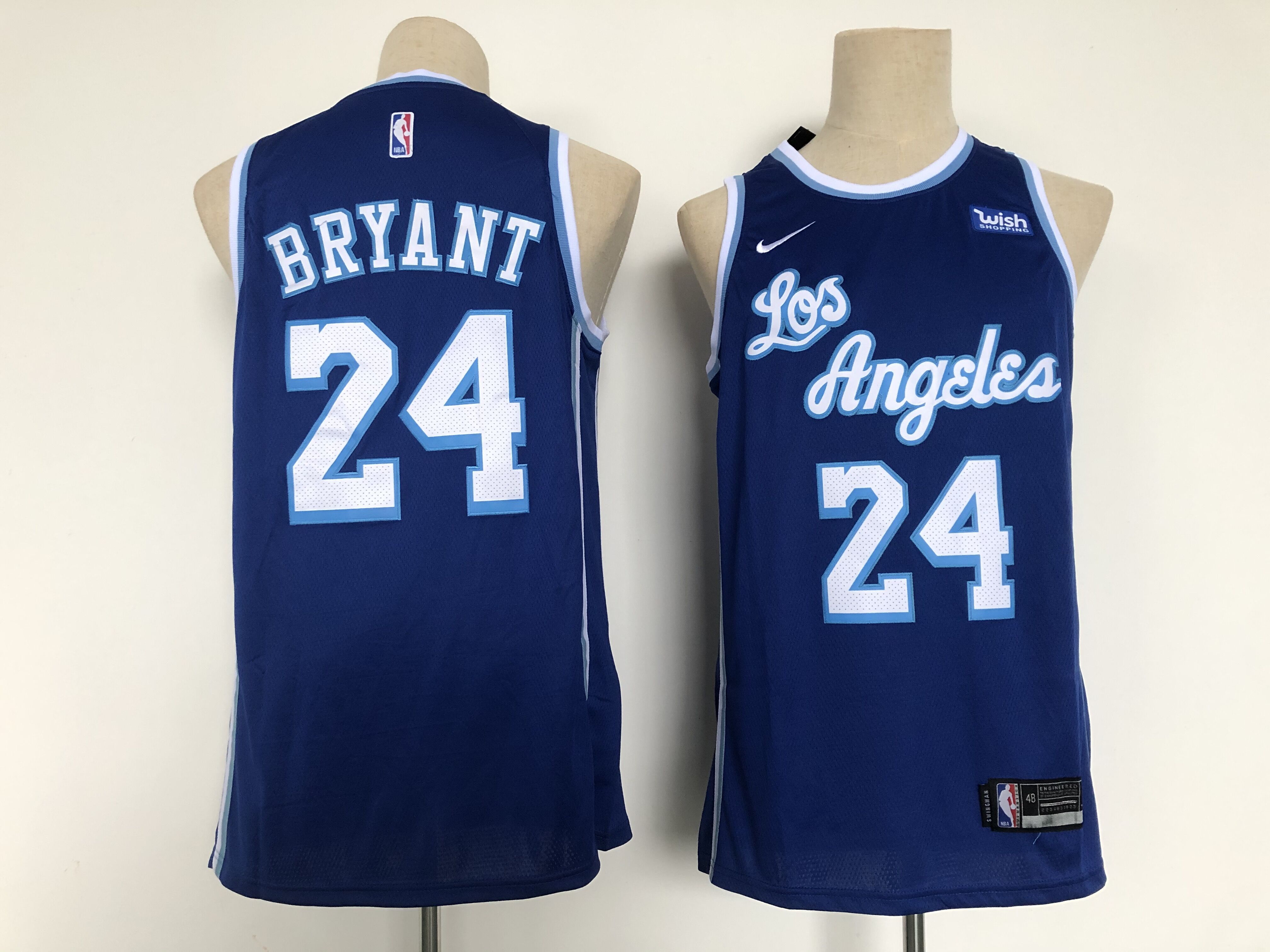 Men Los Angeles Lakers #24 Bryant Blue Throwback 2021 Nike NBA Jersey